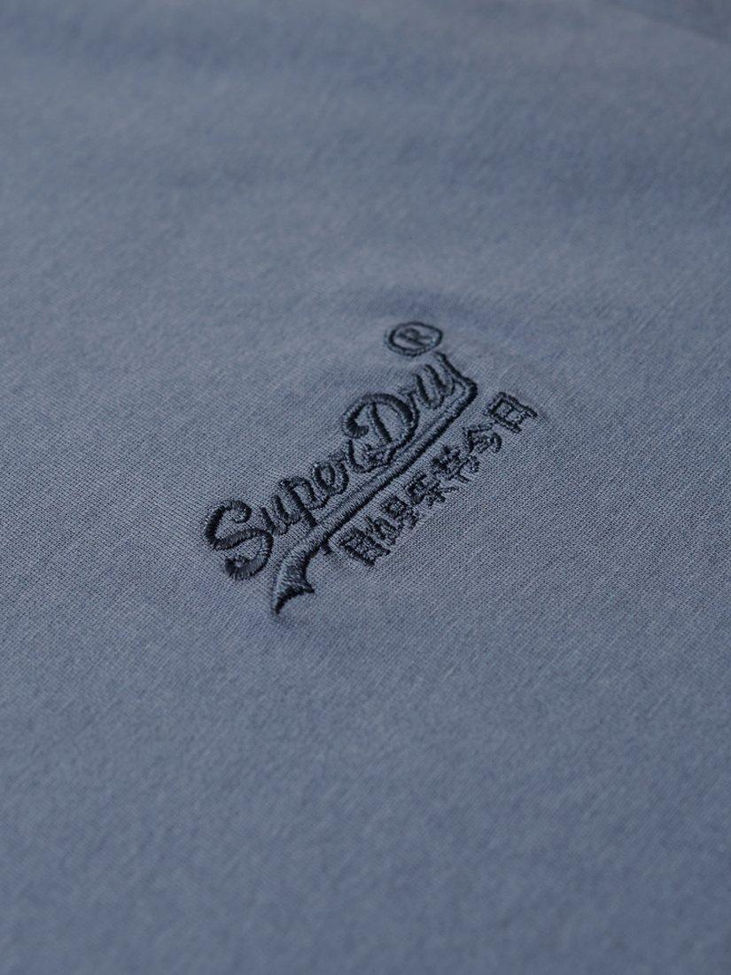 Product image 5 of 5, which shows Superdry Organic Cotton Essential Logo Embroidered T-Shirt, Heritage Washed Blue, S