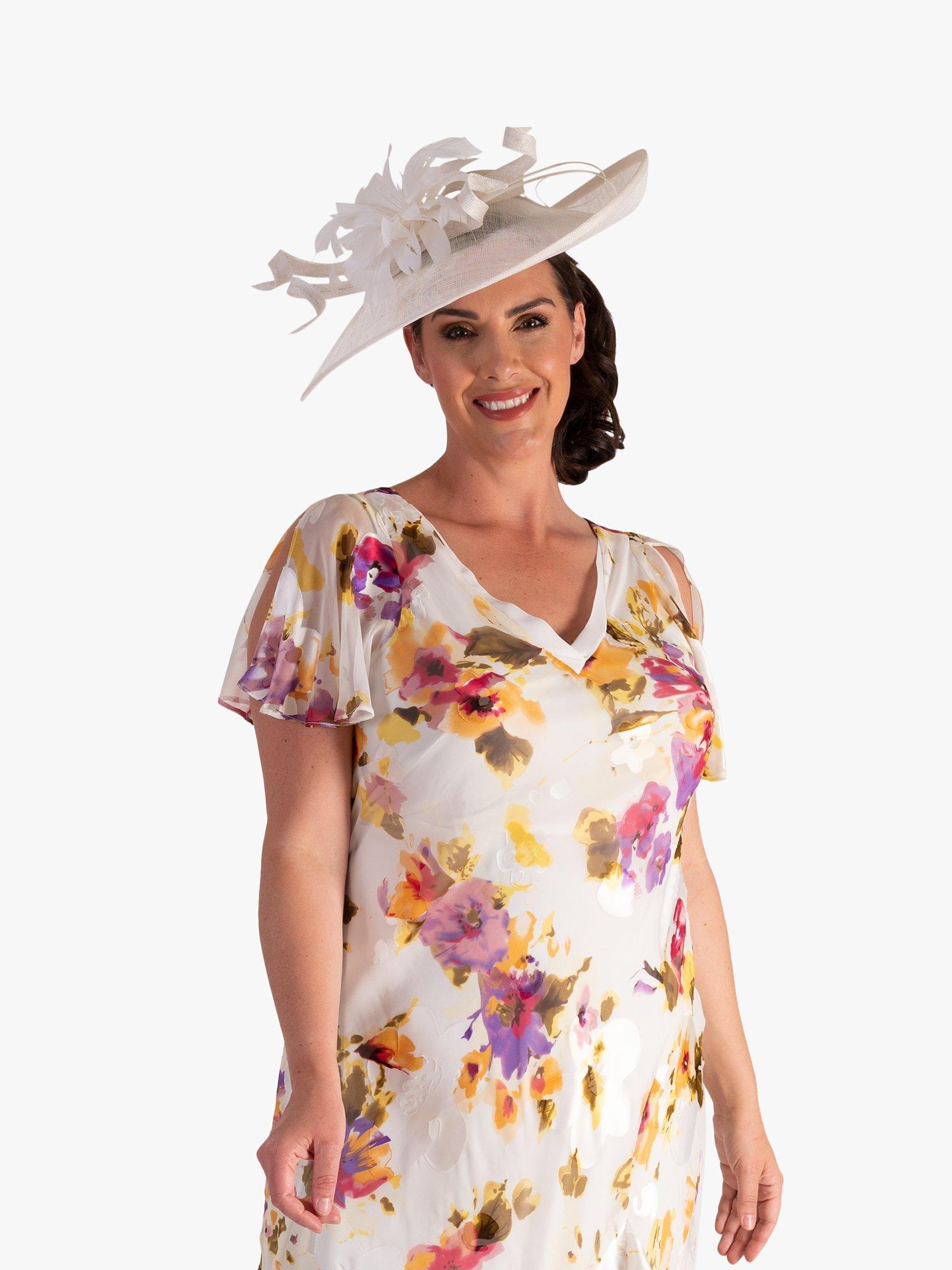 Product image 1 of 6, which shows chesca Flower Hatinator Hat, Ivory, One Size