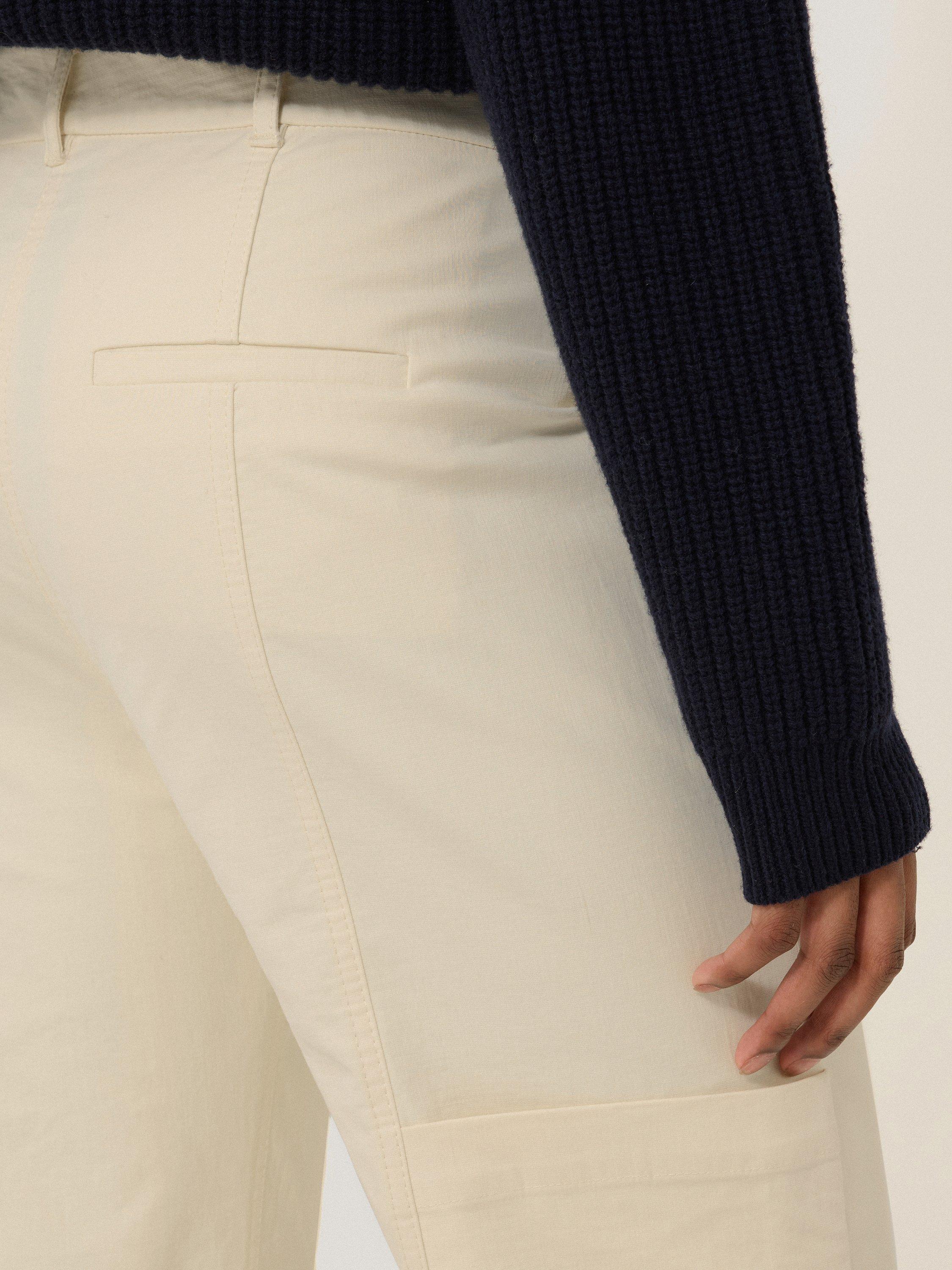 Product image 5 of 7, which shows Jigsaw Hatton Cargo Crop Trousers, Cream, 6