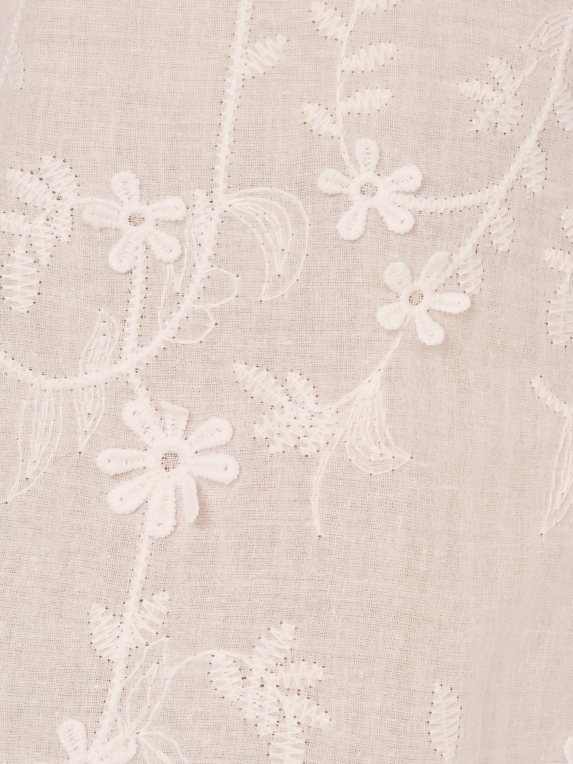 Product image 7 of 7, which shows Adrianna Papell Embroidered Floral Shirt, White, XS