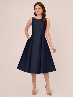 Adrianna Papell Mikado Flared Dress, Midnight
