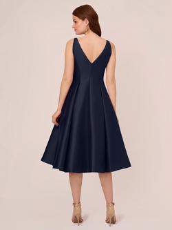 Adrianna Papell Mikado Flared Dress - view 2, Midnight
