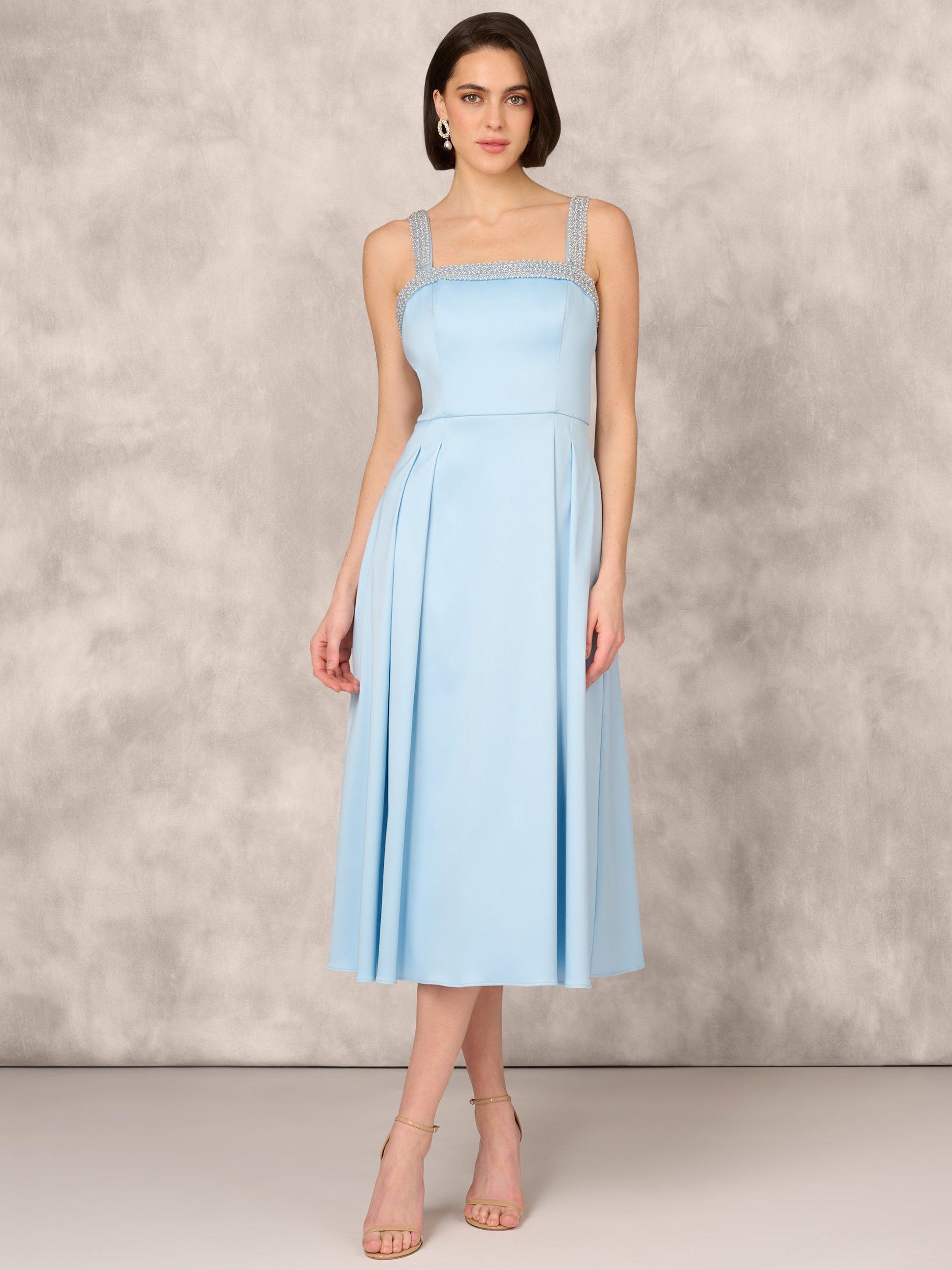 Aidan Mattox by Adrianna Papell Stretch Mikado Dress, Clear Water