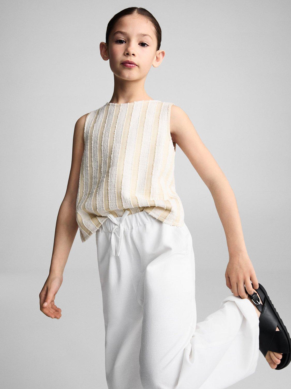 Mango Kids' Michaela Trousers, White