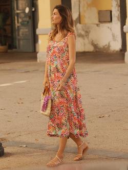 NRBY Mabel Shadow Stripe Crazy Petal Sun Dress, Multi - view 2, Multi