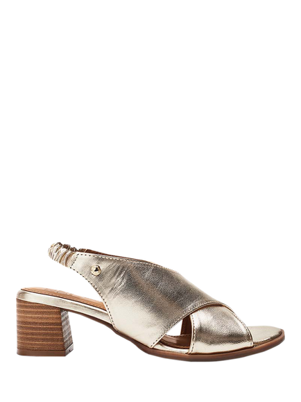 Moda in Pelle Prinia Leather Cross Over Slingback Sandals, Champagne, Champagne
