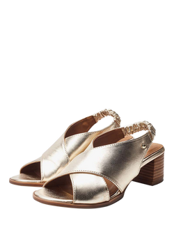 Moda in Pelle Prinia Leather Cross Over Slingback Sandals, Champagne - view 2, Champagne