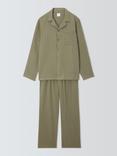 John Lewis Organic Cotton Muslin Pyjama Set, Green Olive