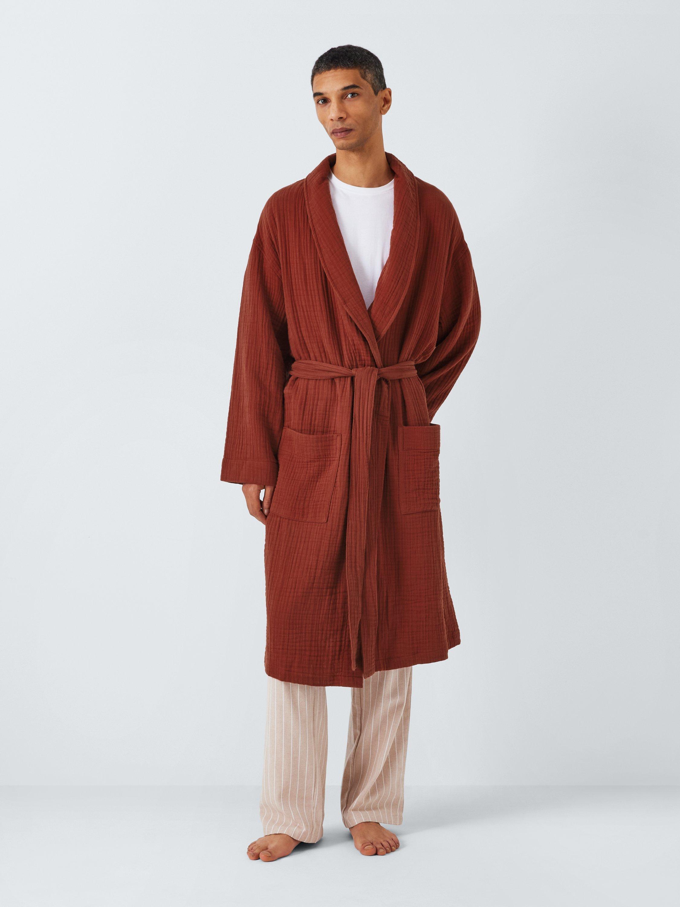 John Lewis Cotton Muslin Robe, Orange Mid
