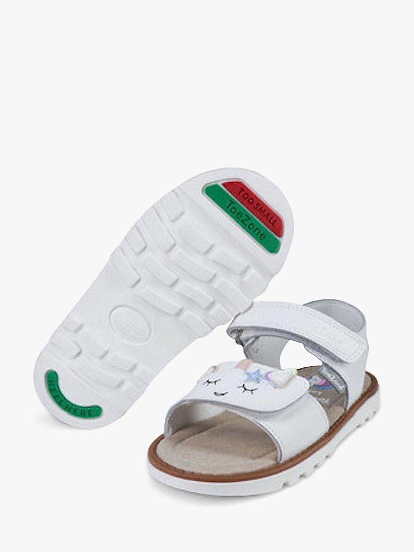 Product image 3 of 6, which shows ToeZone Kids' Darcy Unicorn Summer Sandals, White/Multi, 6 Jnr