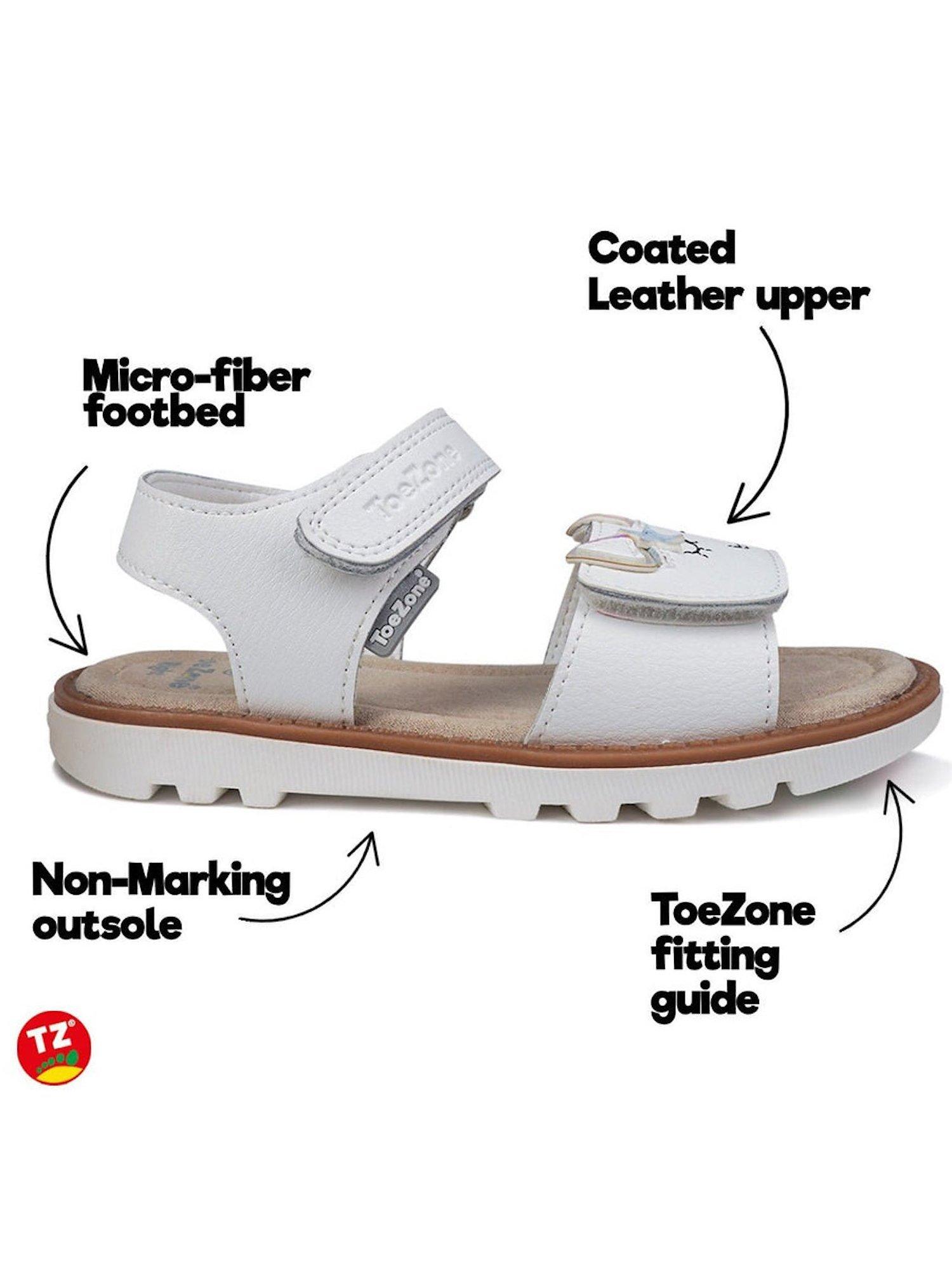 Product image 6 of 6, which shows ToeZone Kids' Darcy Unicorn Summer Sandals, White/Multi, 6 Jnr