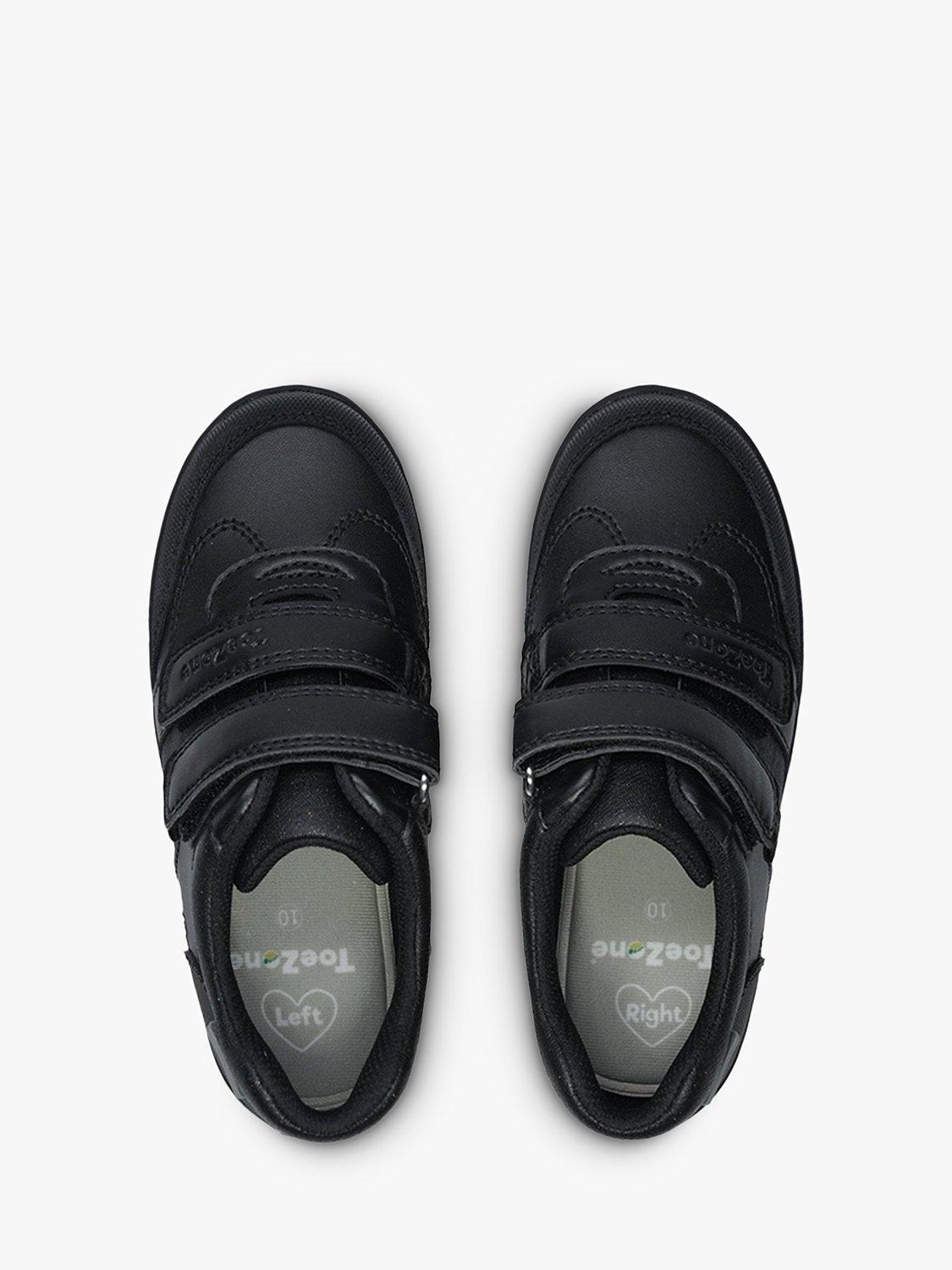 Product image 3 of 4, which shows ToeZone Kids' Drew Hearts & Sparkles Leather School Shoes, Black, 2