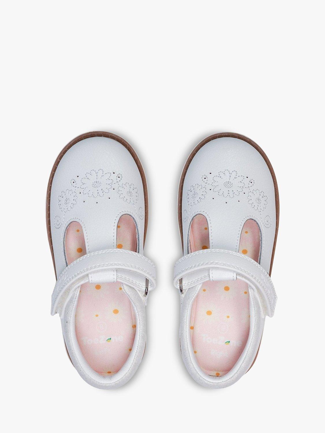 Product image 4 of 6, which shows ToeZone Kids' Ivy Leather Summer Shoes, White, 10 Jnr