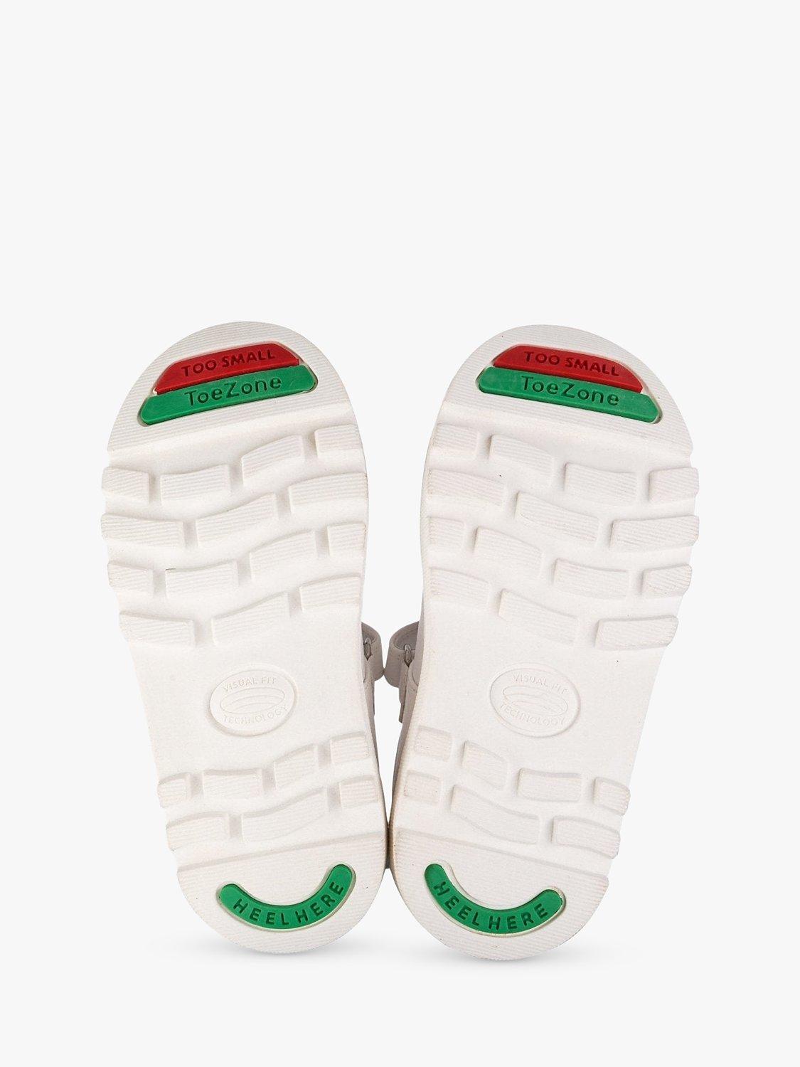 Product image 5 of 6, which shows ToeZone Kids' Ivy Leather Summer Shoes, White, 10 Jnr