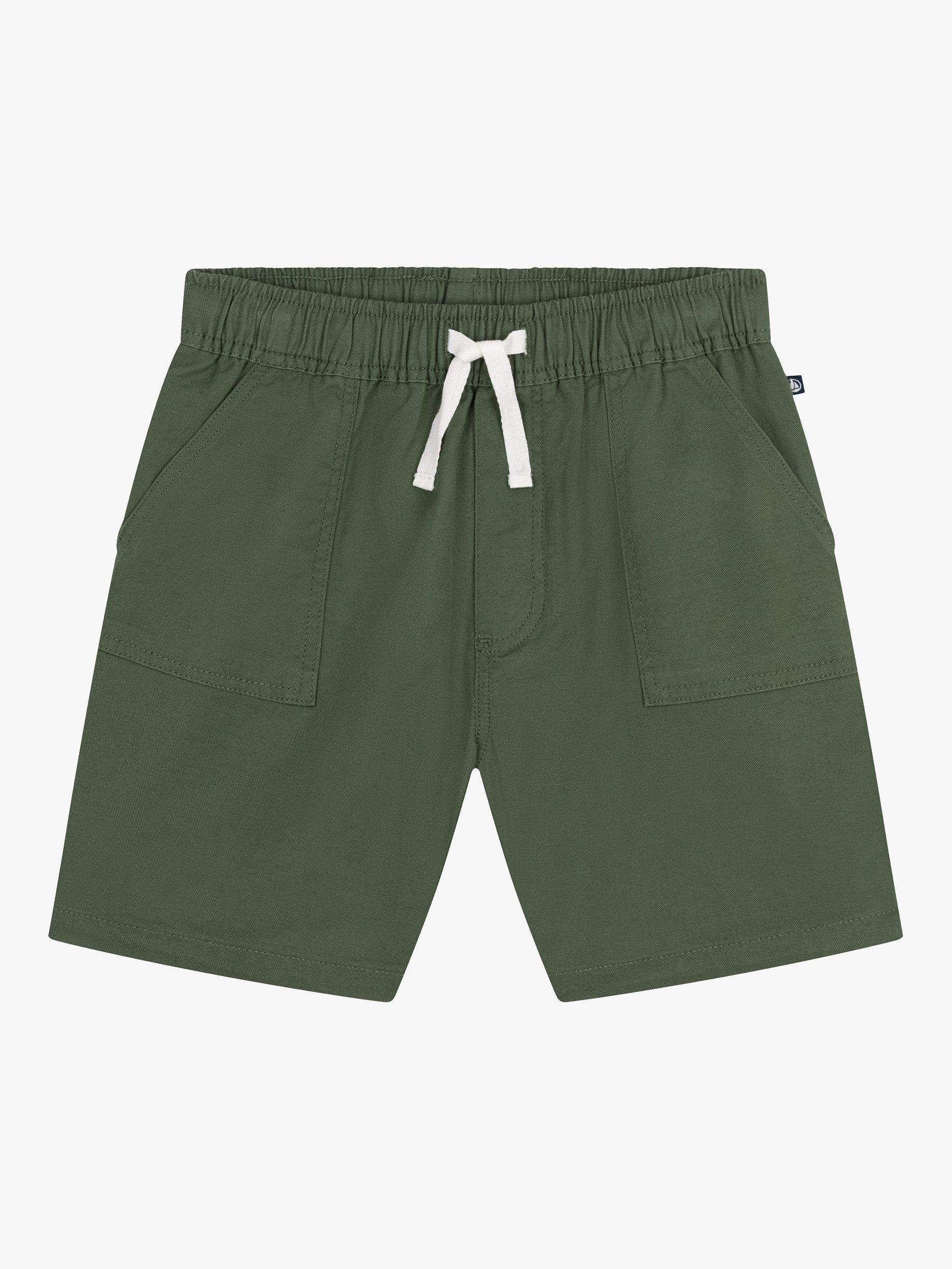 Product image 1 of 3, which shows Petit Bateau Kids' Cotton Linen Twill Shorts, Croco, 3 years