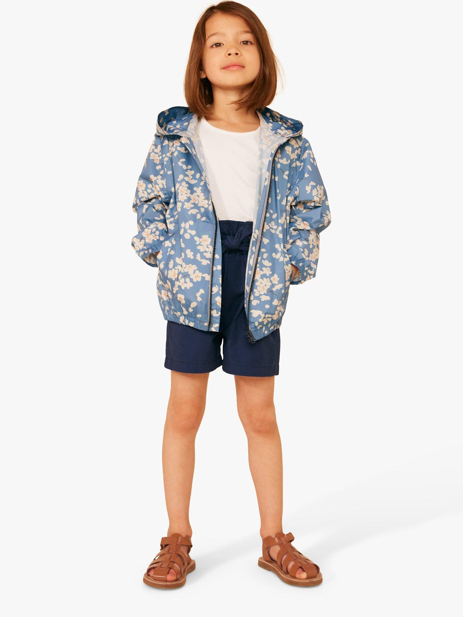 Product image 1 of 6, which shows Petit Bateau Kids' Floral Print Lightweight Windbreaker, Beach/Multi, 4 years