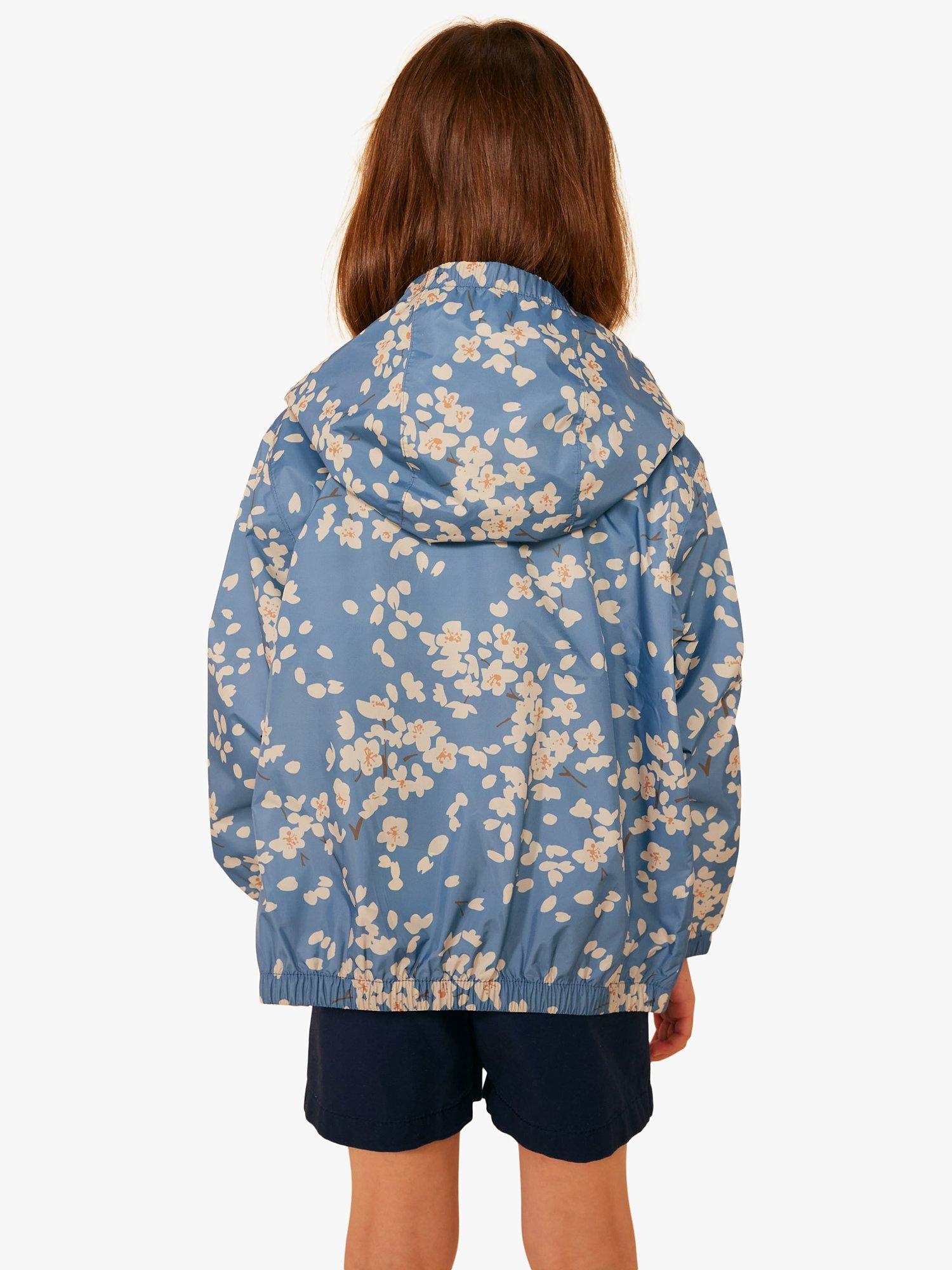 Product image 2 of 6, which shows Petit Bateau Kids' Floral Print Lightweight Windbreaker, Beach/Multi, 4 years
