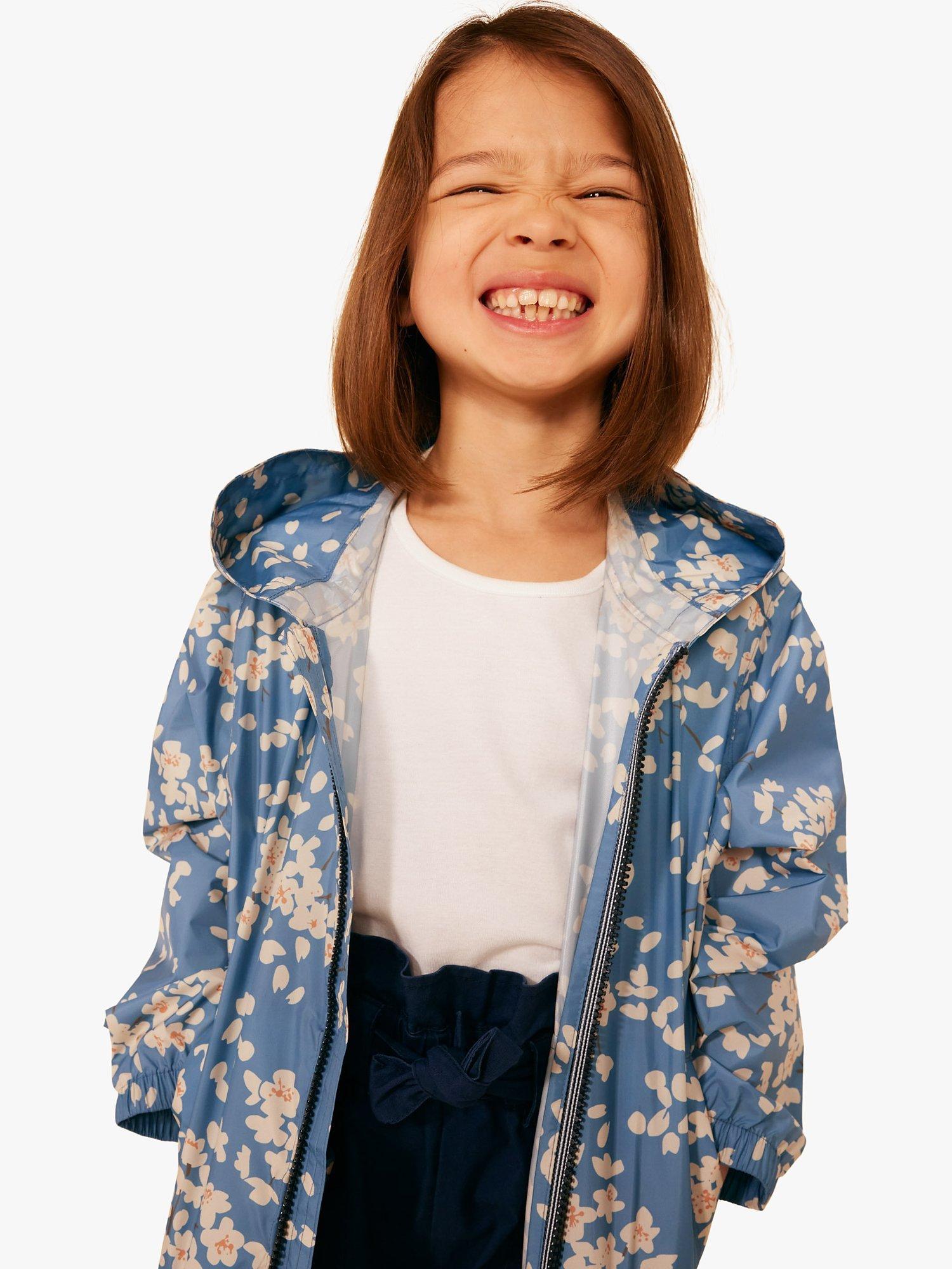 Product image 3 of 6, which shows Petit Bateau Kids' Floral Print Lightweight Windbreaker, Beach/Multi, 4 years