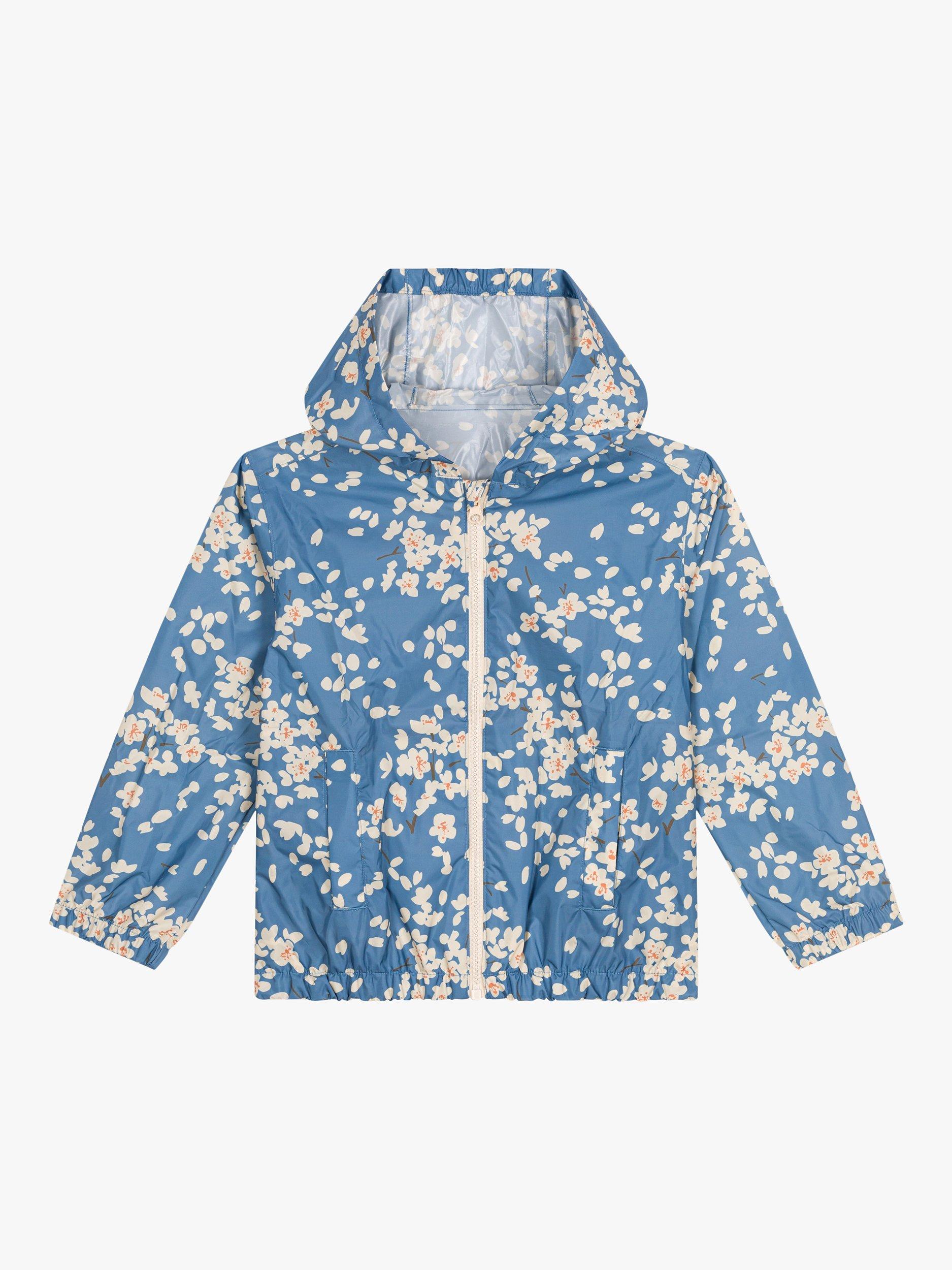 Product image 4 of 6, which shows Petit Bateau Kids' Floral Print Lightweight Windbreaker, Beach/Multi, 4 years