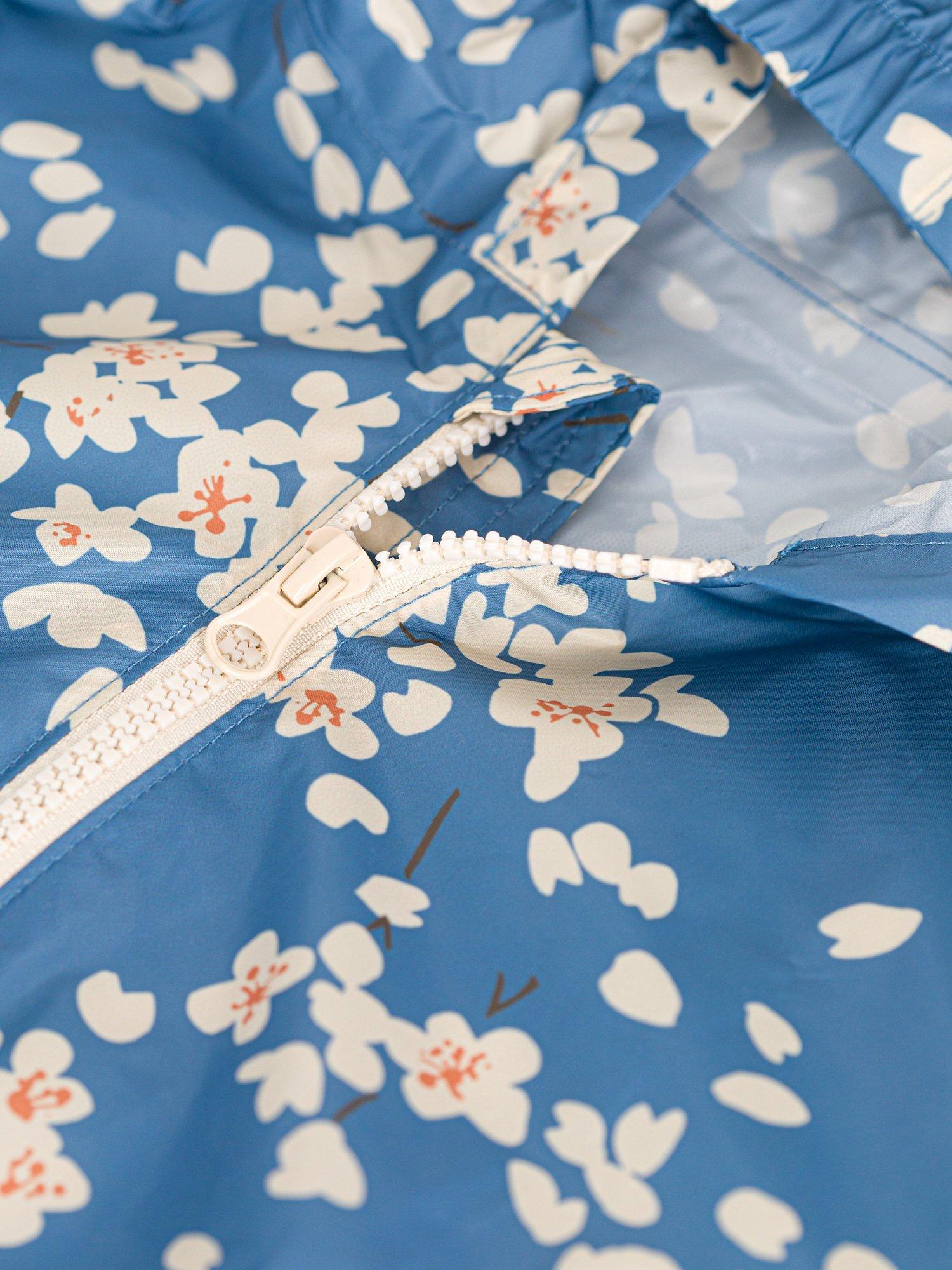 Product image 6 of 6, which shows Petit Bateau Kids' Floral Print Lightweight Windbreaker, Beach/Multi, 4 years