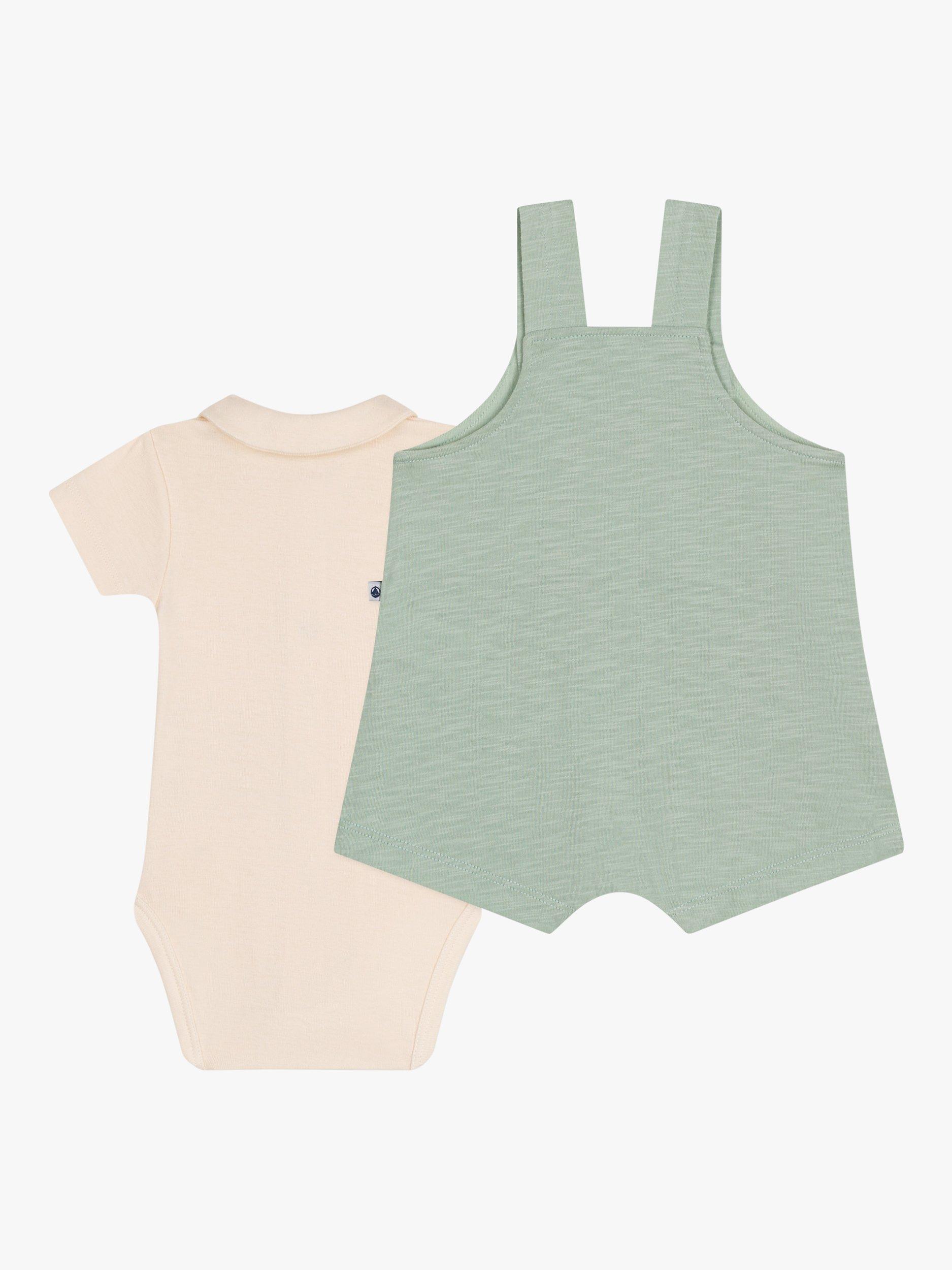 Product image 2 of 5, which shows Petit Bateau Baby Jersey Bodysuit & Dungarees Set, Herbier, 18 months