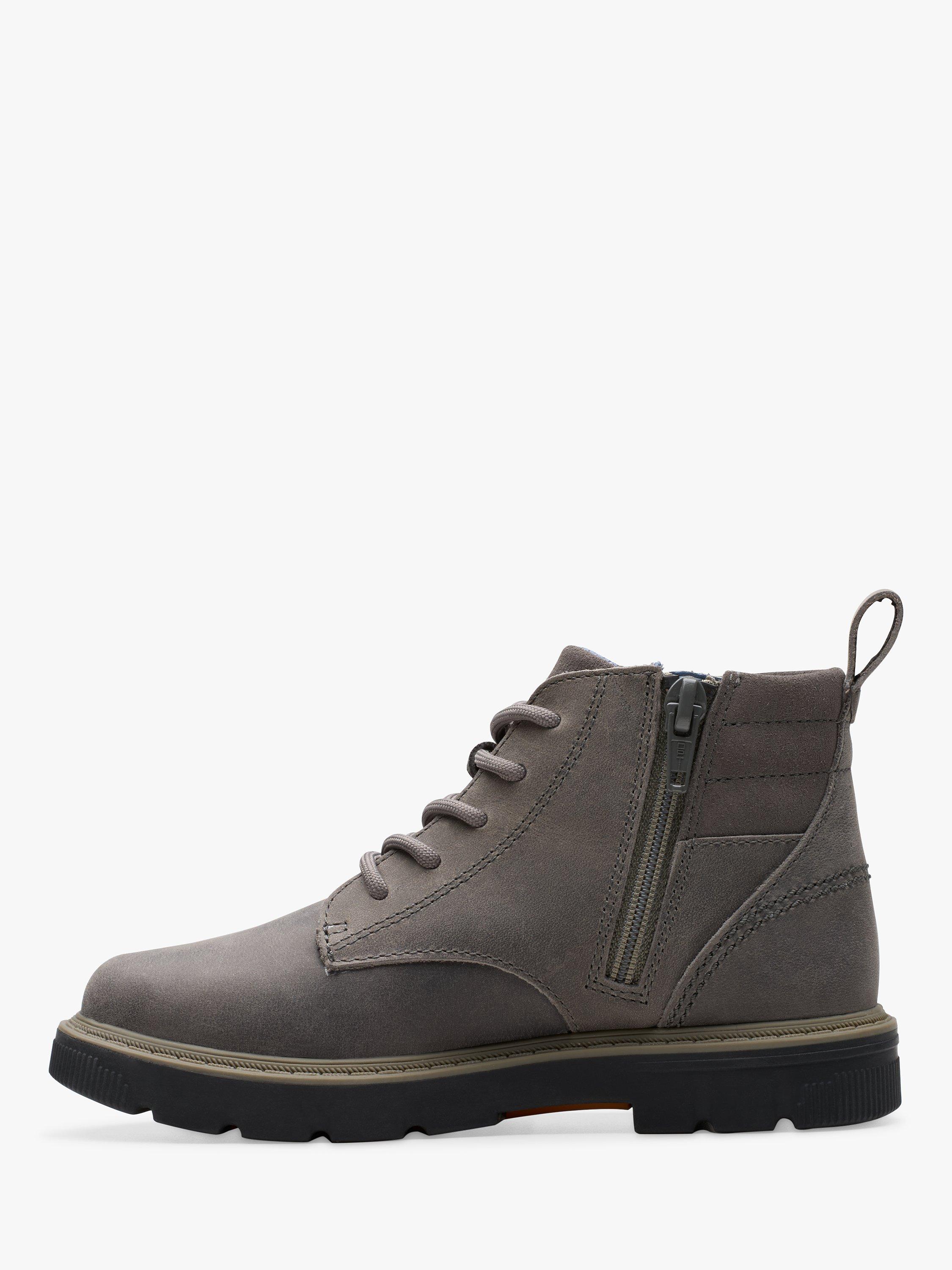 Product image 2 of 7, which shows Clarks Kids' Lorcam Trail Leather Ankle Boots, Dark Grey, 7 G Jnr