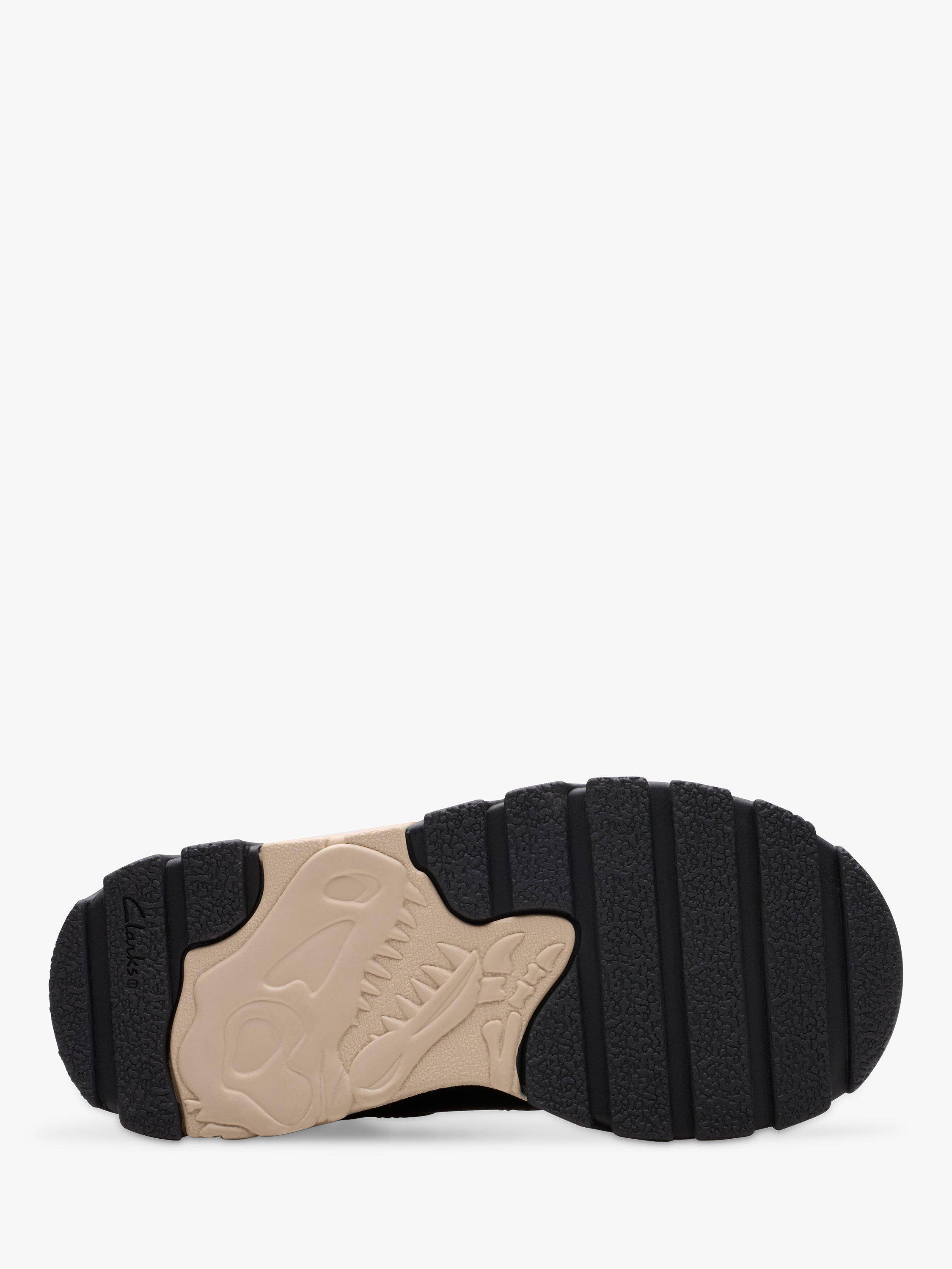 Product image 3 of 7, which shows Clarks Kids' Steggy 2 Glow Leather Trainers, Black, 7 G Jnr