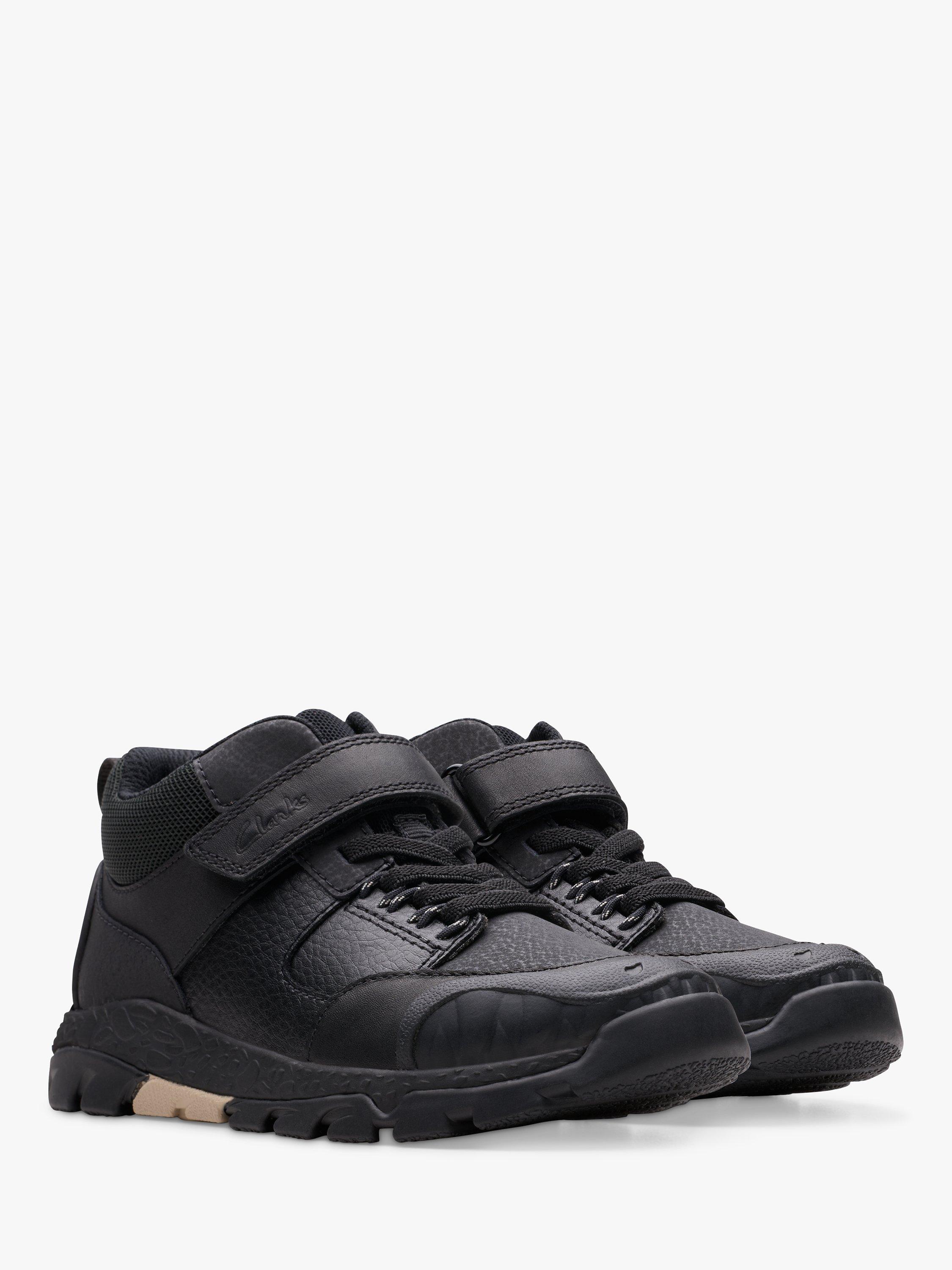 Product image 4 of 7, which shows Clarks Kids' Steggy 2 Glow Leather Trainers, Black, 7 G Jnr