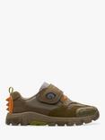 Clarks Kids' Steggy 2 See Leather Trainers, Khaki/Multi