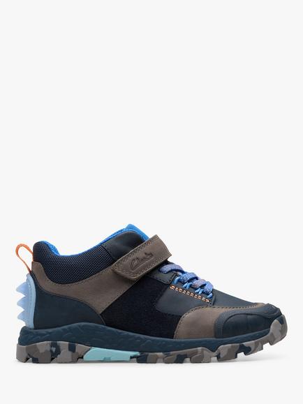 Clarks Kids' Steggy High Top Trainers, Navy Combi, Navy Combi