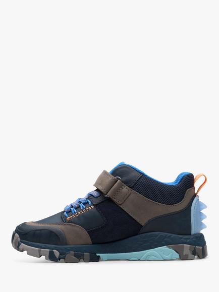 Clarks Kids' Steggy High Top Trainers, Navy Combi - view 2, Navy Combi