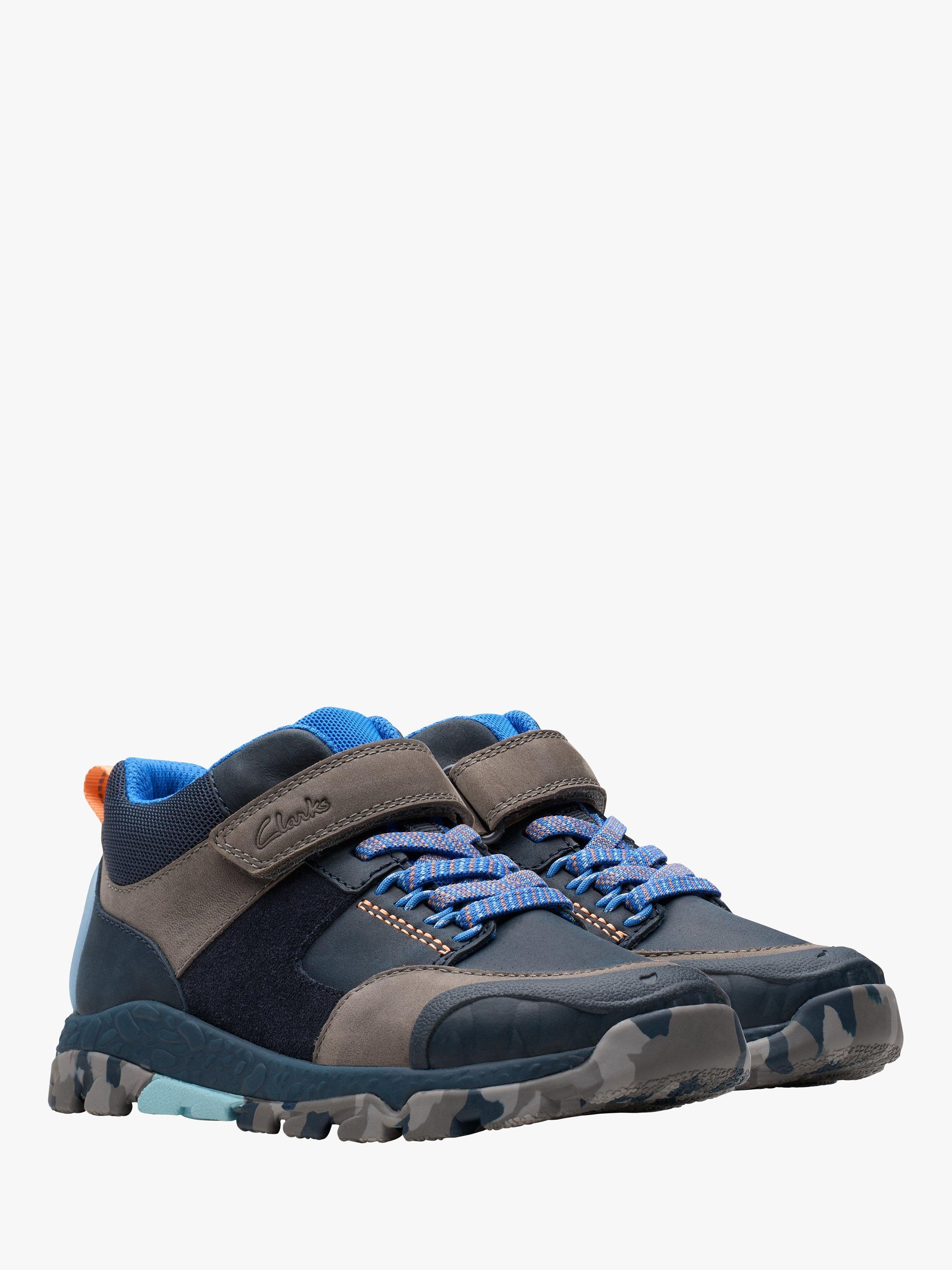 Product image 4 of 8, which shows Clarks Kids' Steggy High Top Trainers, Navy Combi, 1 G