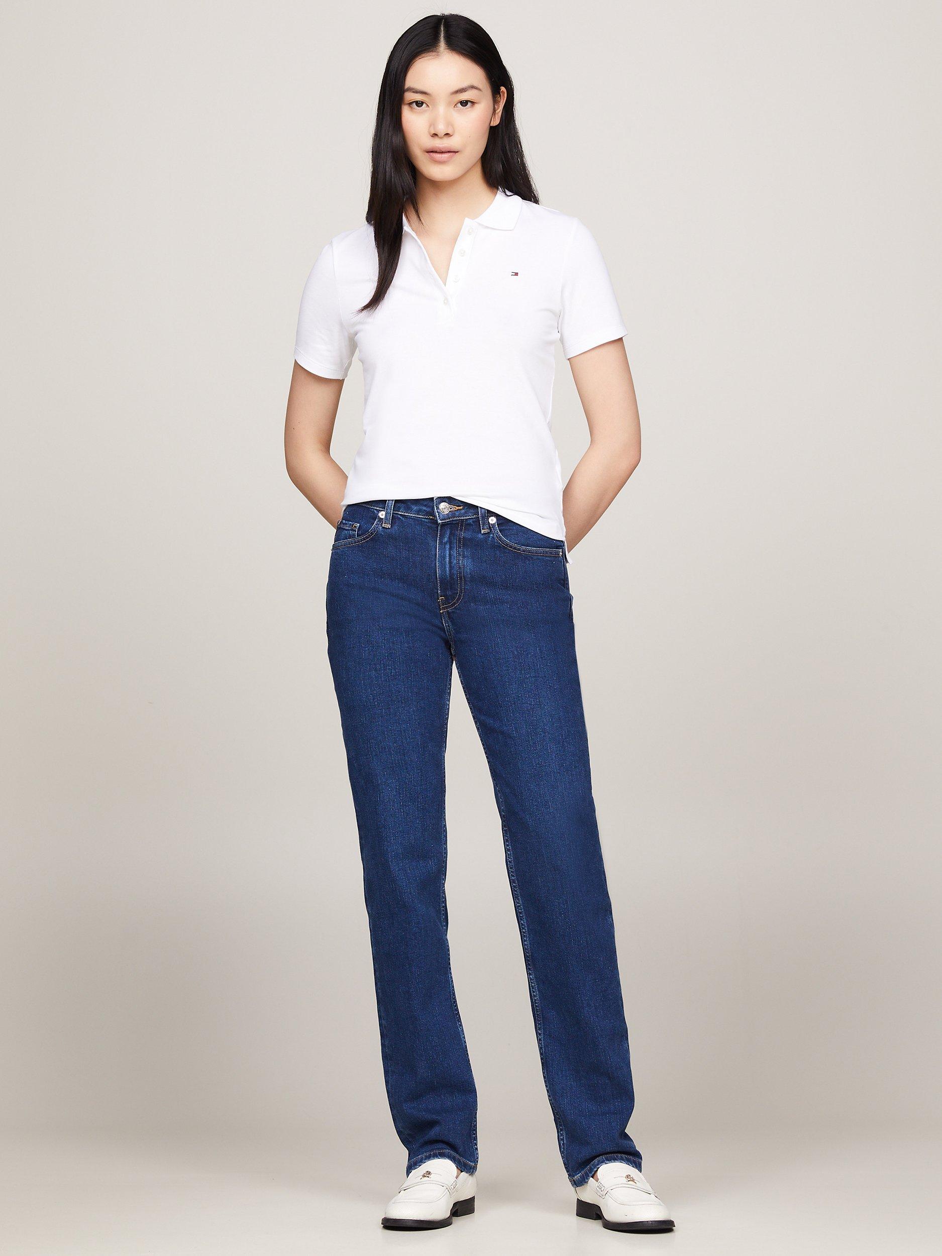 Product image 2 of 5, which shows Tommy Hilfiger Slim Fit Pique Polo Shirt, Optic White, XS