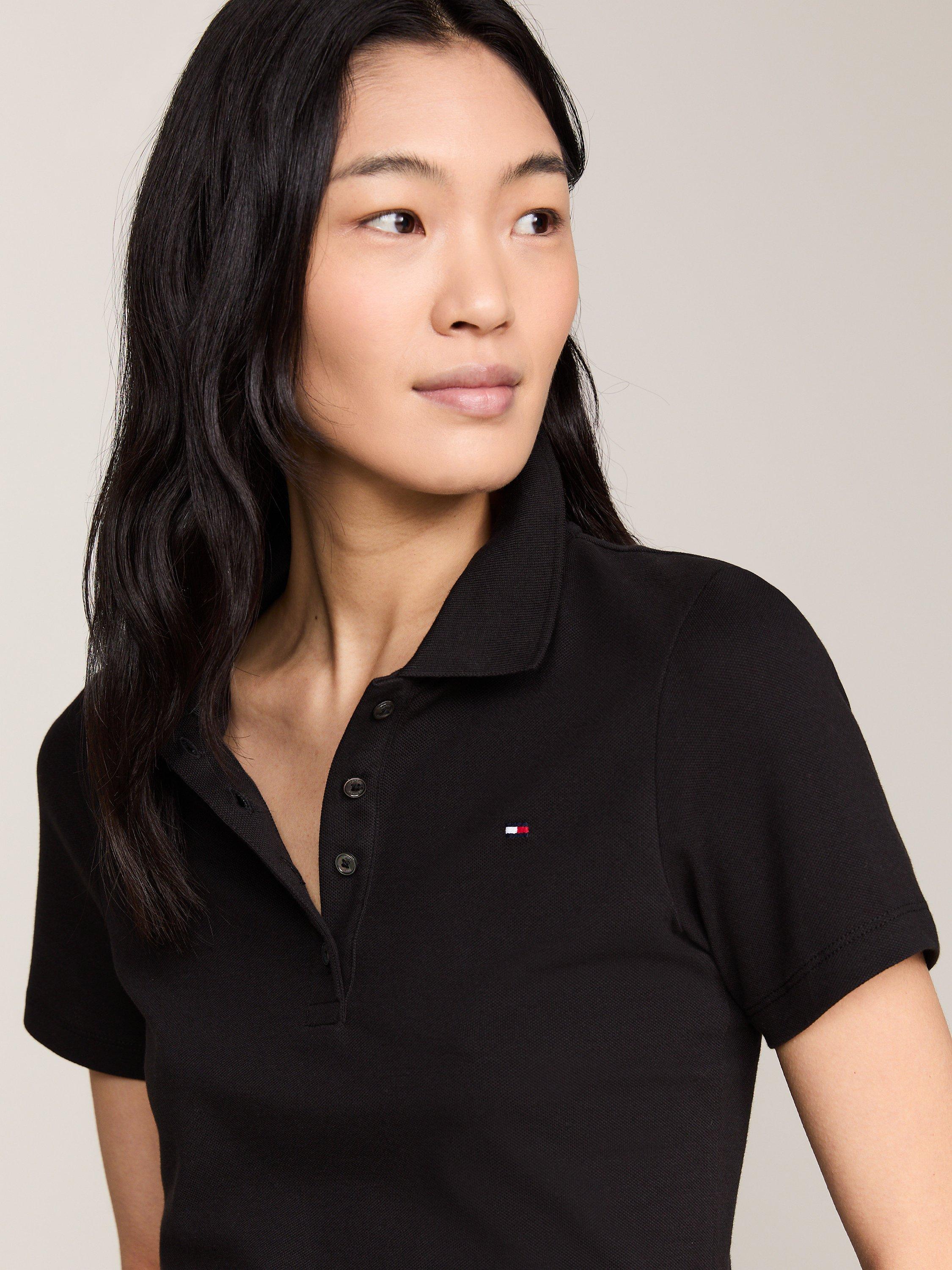 Tommy Hilfiger Slim Fit Pique Polo Shirt, Black, XS