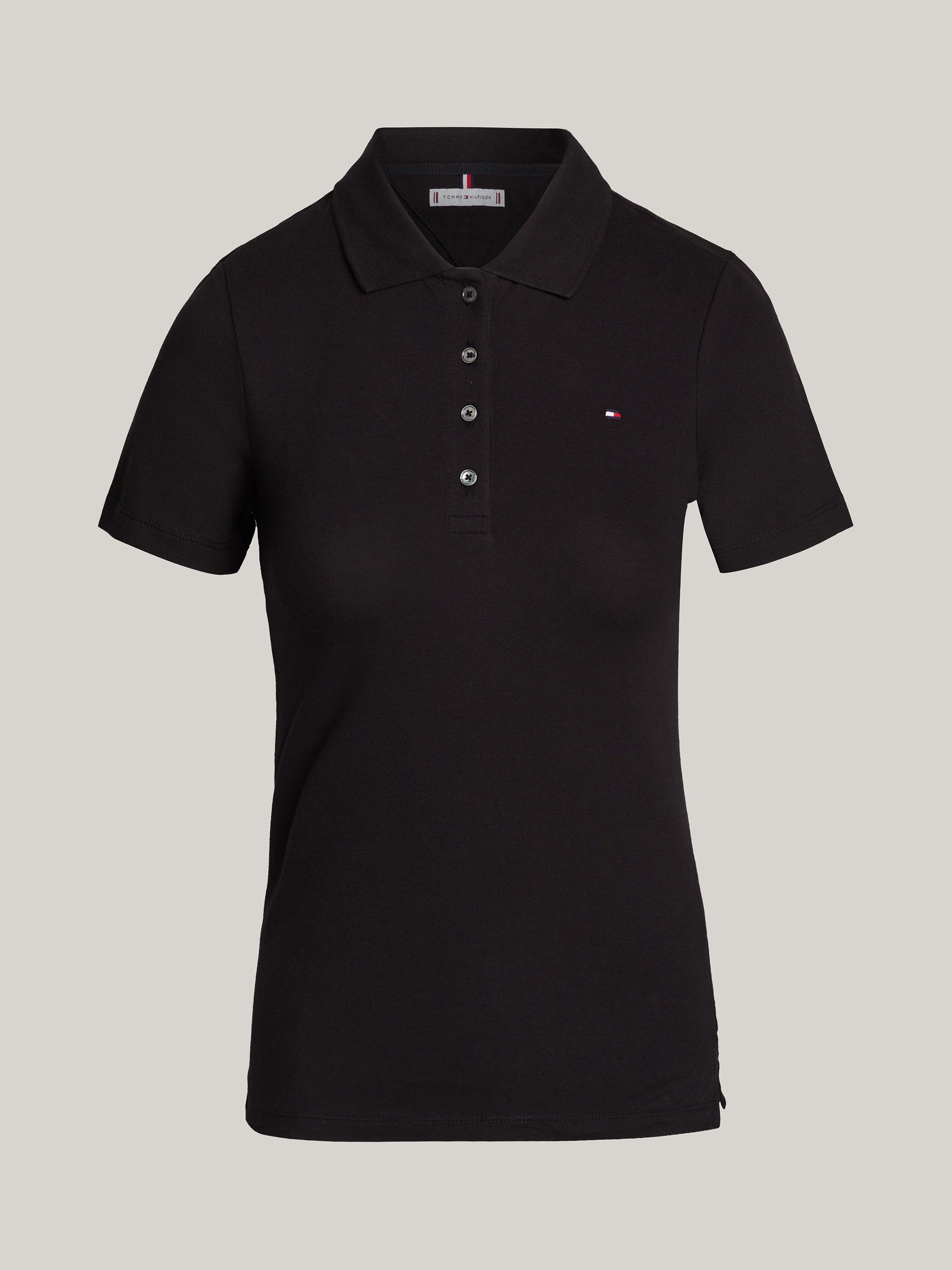 Tommy Hilfiger Slim Fit Pique Polo Shirt, Black, XS