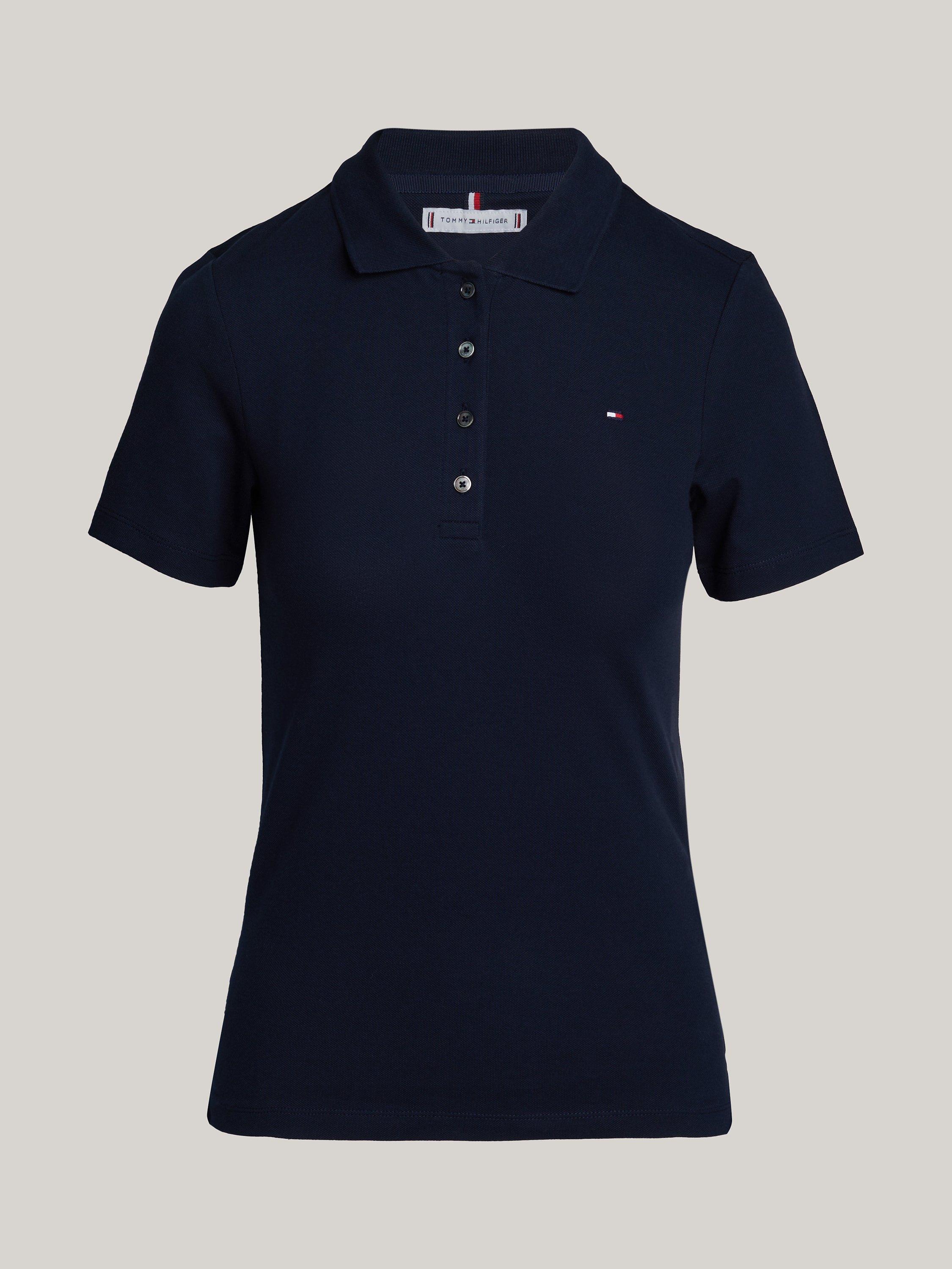 Product image 5 of 5, which shows Tommy Hilfiger Slim Fit Pique Polo Shirt, Desert Sky, XS