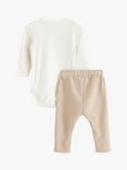 Lindex Baby Smart Vest Bodysuit & Joggers Set, Beige/White