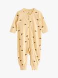 Lindex Baby Bee Footless Sleepsuit, Dusty Yellow