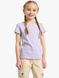 Lindex Kids' Organic Cotton Blend Short Sleeve T-Shirt, Light Dusty Lilac