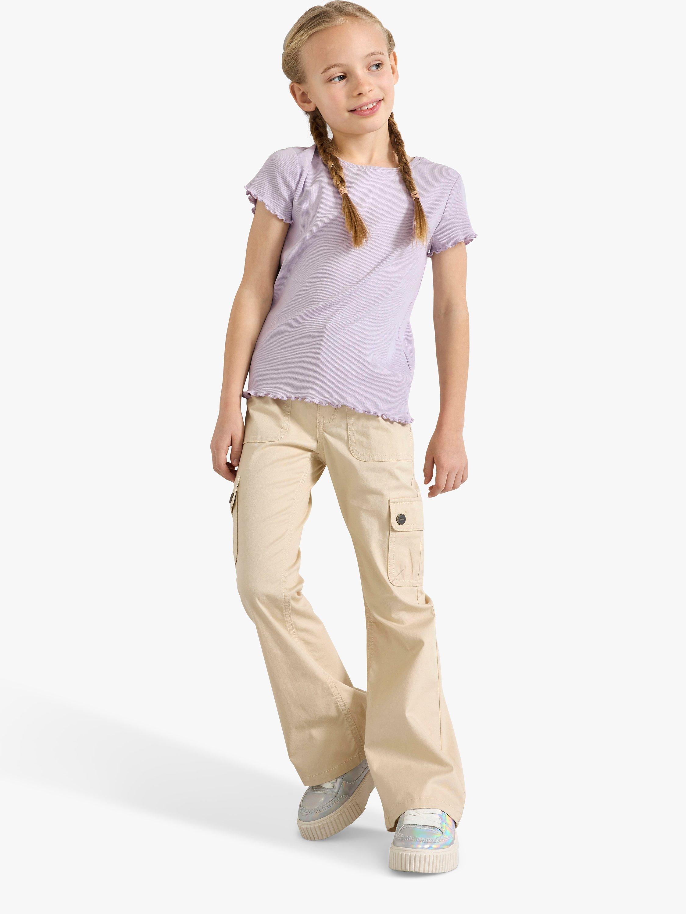 Product image 3 of 7, which shows Lindex Kids' Organic Cotton Blend Short Sleeve T-Shirt, Light Dusty Lilac, 5-6 years