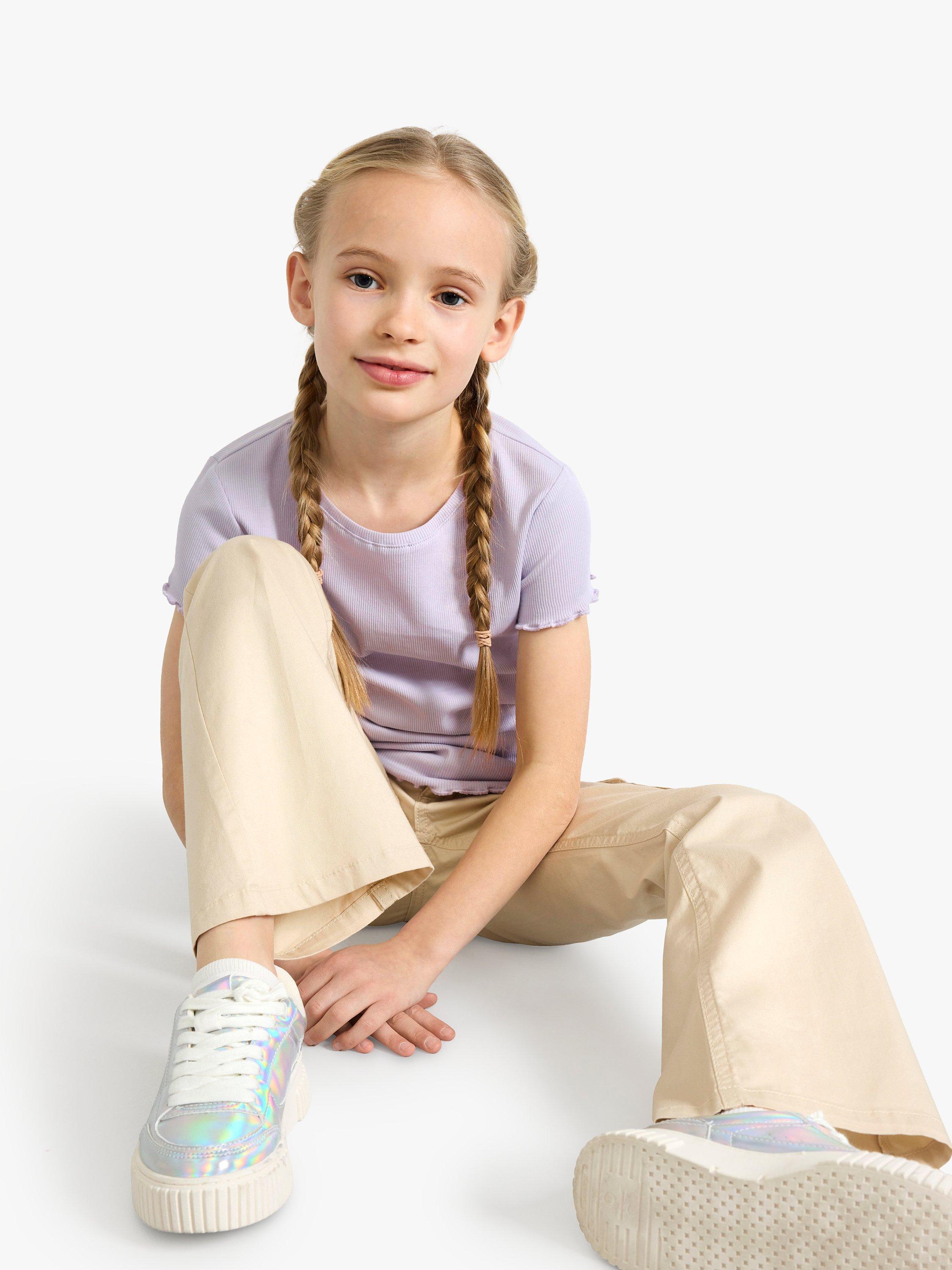 Product image 4 of 7, which shows Lindex Kids' Organic Cotton Blend Short Sleeve T-Shirt, Light Dusty Lilac, 5-6 years