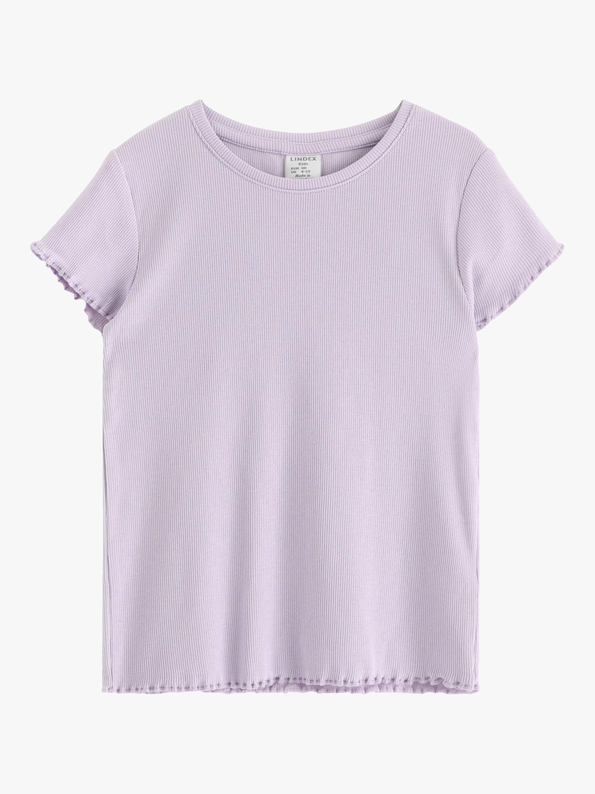 Product image 5 of 7, which shows Lindex Kids' Organic Cotton Blend Short Sleeve T-Shirt, Light Dusty Lilac, 5-6 years