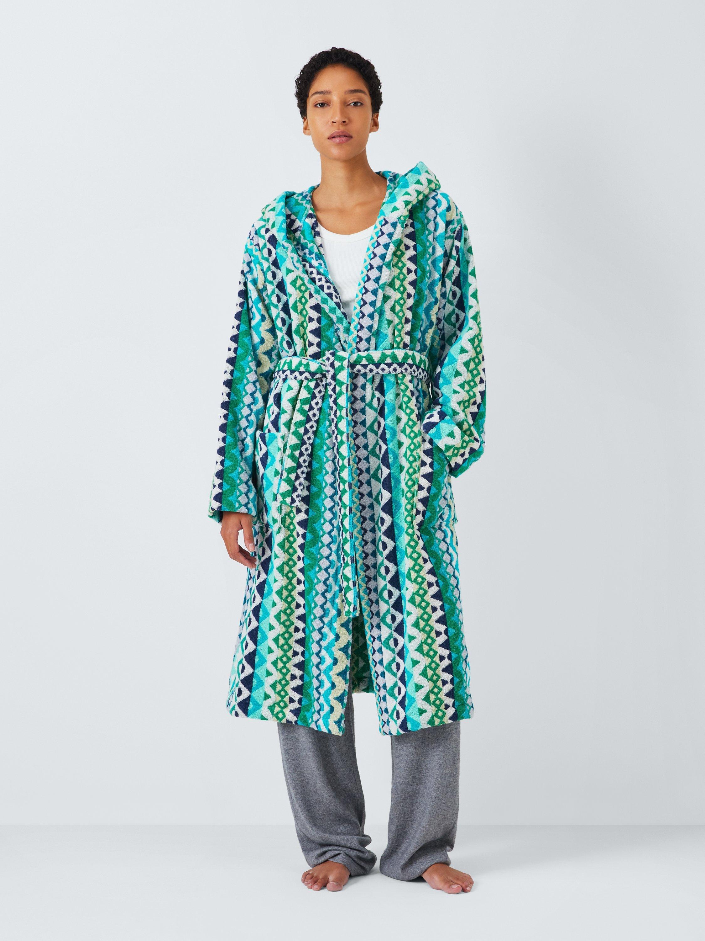 Product image 1 of 7, which shows Margo Selby Buxton Bath Robe, Green, M/L