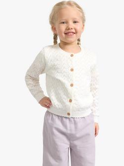 Lindex Kids' Pattern Knit Cardigan, Off White