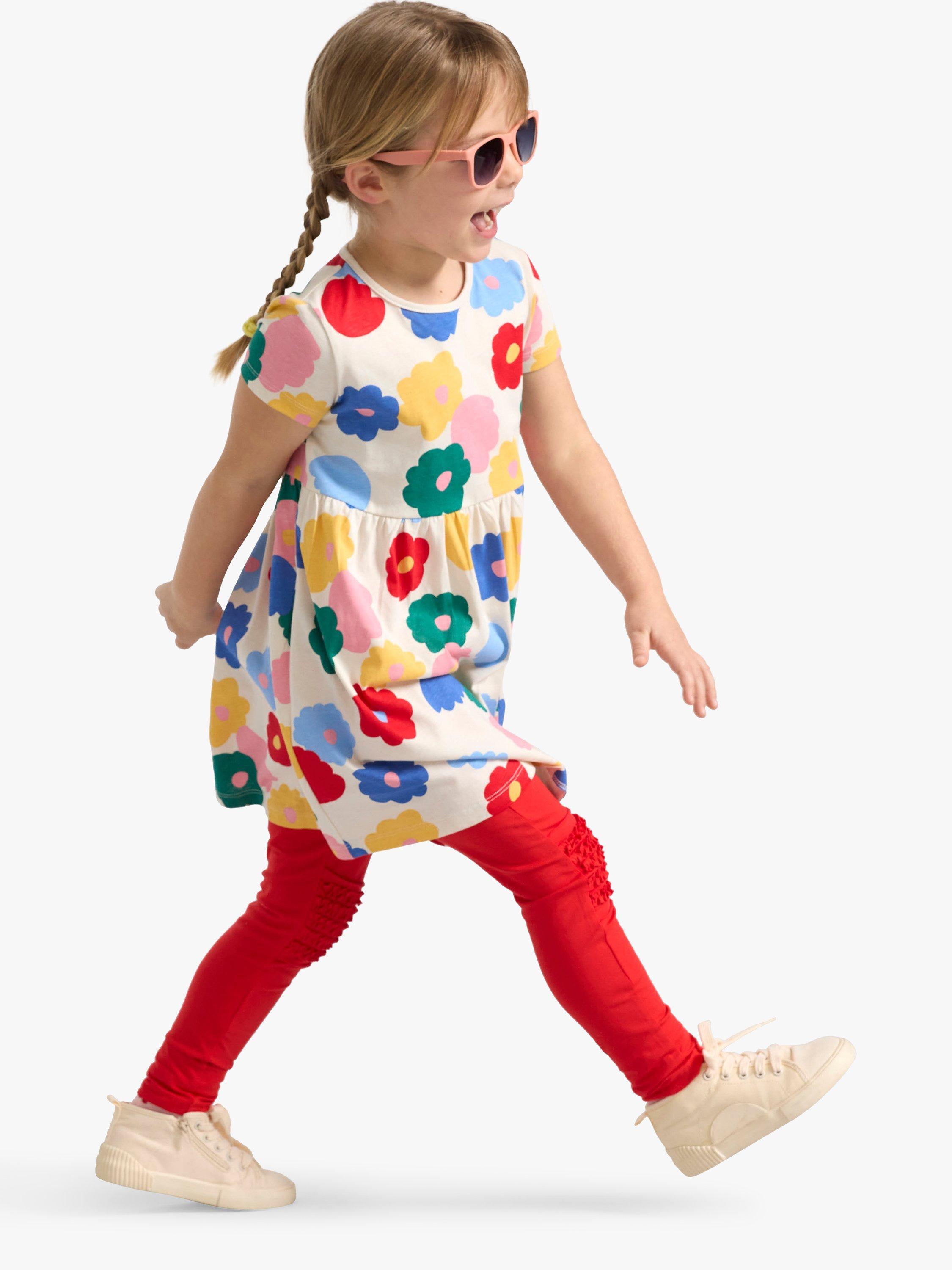 Product image 1 of 7, which shows Lindex Kids' Short Sleeve Tunic Dress, Light Beige/Multi, 4-5 years