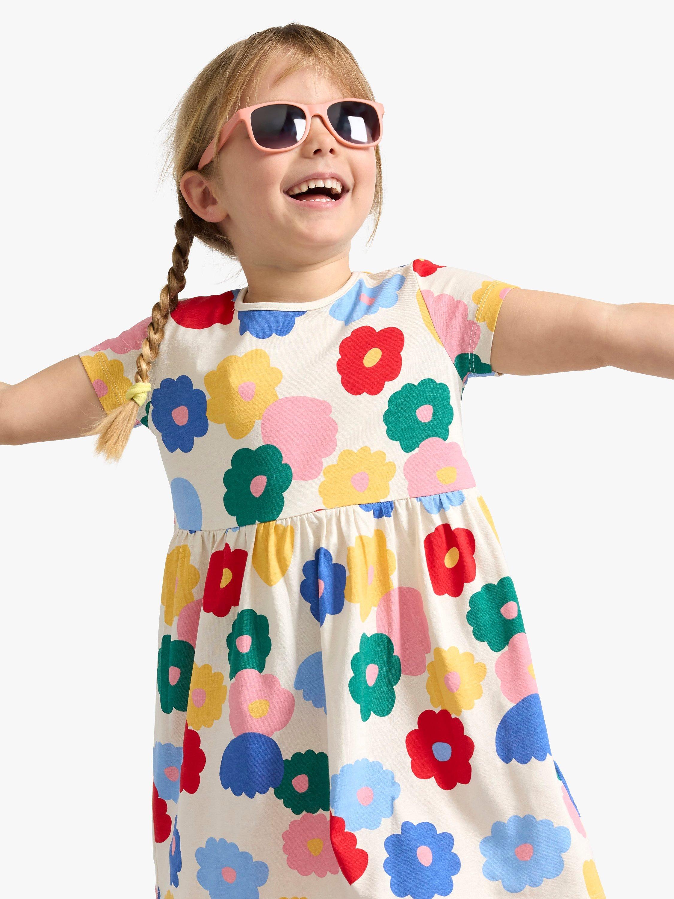 Product image 4 of 7, which shows Lindex Kids' Short Sleeve Tunic Dress, Light Beige/Multi, 4-5 years