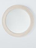 John Lewis Hand-Carved Coastal Wood Frame Round Wall Mirror, 80cm, White Wash