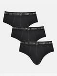 British Boxers Cotton Briefs, Pack of 3, Black