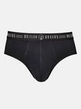 British Boxers Cotton Briefs, Pack of 3, Black