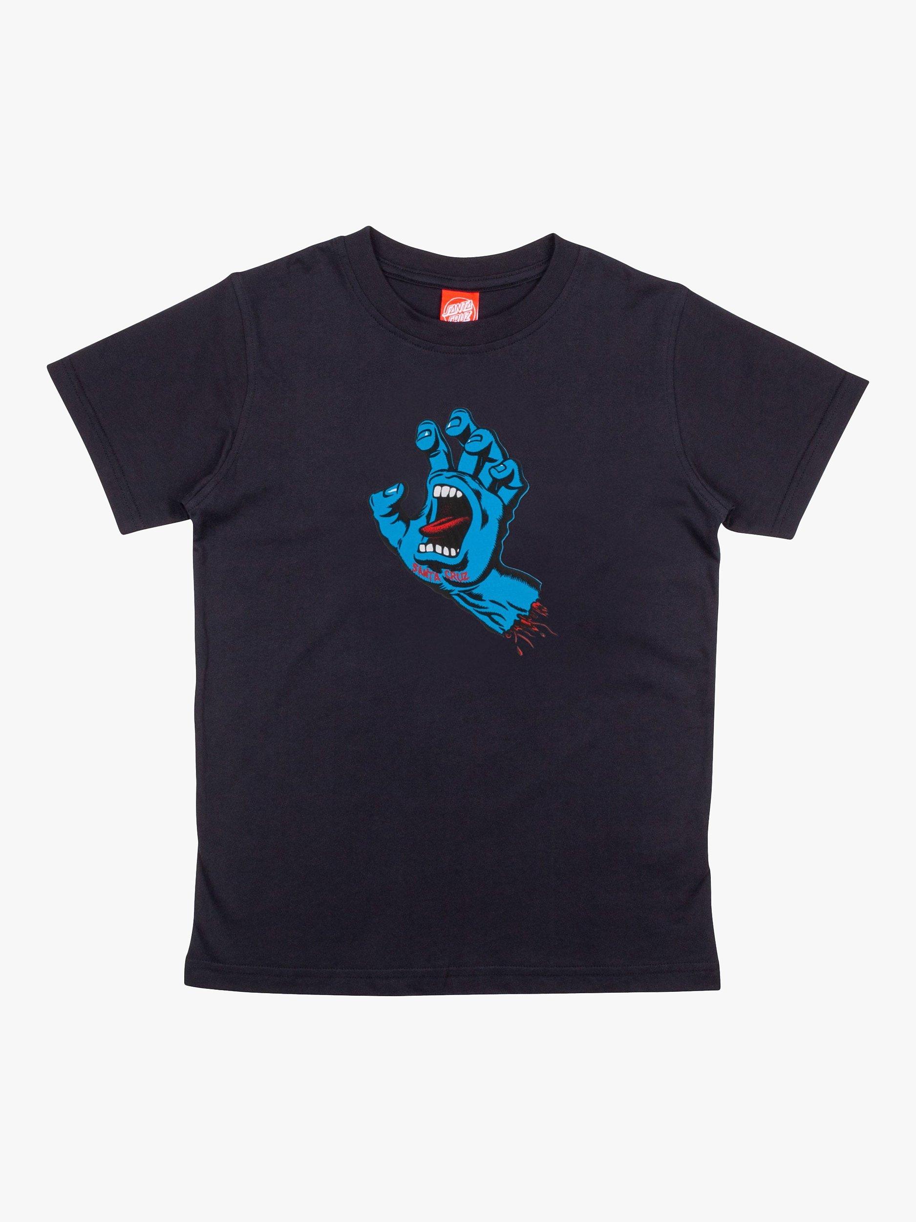 Product image 1 of 1, which shows Santa Cruz Kids' Screaming Hand Tee, Black, 10-12 years